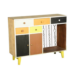 Vivid Indian Mango Wood Freestanding Small Storage Cabinet