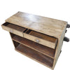 Indian Hand Carved Rustic Wood & Metal Bar Cabinet B2