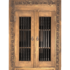Metal Factory Industrial Indian Solid Wood & Metal Cabinet Bookshelf B13