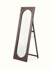 Hand Carved Sheesham Wood & Brass Full-length Mirror 14