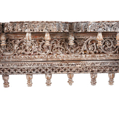 Antique Indian Hand Carved Solid Wood Console Table 08