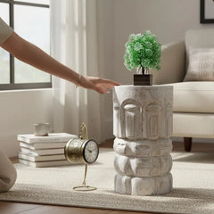 Hand Carved Solid Wood Side Table 53