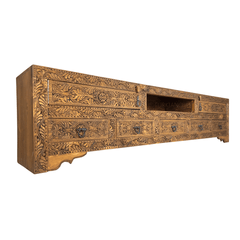 Indian Hand Carved Solid Wooden TV Unit 10