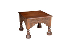 Vintage Hand Carved Arch Solid Wood Side Table 46