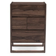 The Attic Tika Wood Designer Bar Cabinet Elegant Walnut