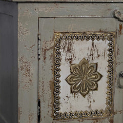 Vintage Hand Carved Brass Work Solid Wood Console Table 68