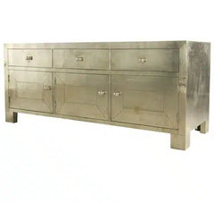Indian Embossed Brass Work White Metal TV Unit 32