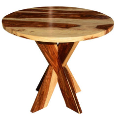 Dallas Solid Wood X Pedestal Round Dining Table