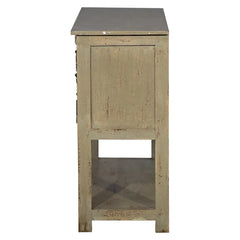 Vintage Hand Carved Brass Work Solid Wood Console Table 68