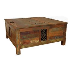 Nirvana Reclaimed Solid Wood Coffee Table With Storage B8