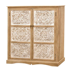 The Attic Jodhpur Carving Medium Wardrobe Natural