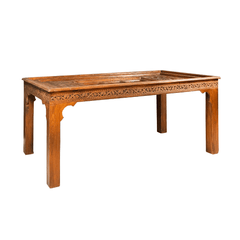 Antique Indian Hand Carved  Solid Wood Dining Table 15