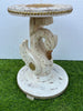 Hand Carved Solid Wood With Brass Work White Duck Side Table 45