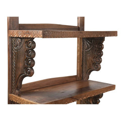 Indian Hand Carved Solid Wood Open Shelf Bookshelf B60