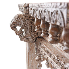 Antique Indian Hand Carved Solid Wood Console Table 08