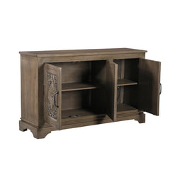 Indian Handmade Solid Wood 3 Door Carved Sideboard