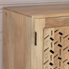 Indian Hand Carved Solid Wood Four Door Sideboard S69