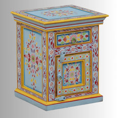 Mughal Hand Painted Multicolored Wooden Side Table