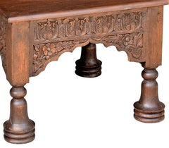 Vintage Hand Carved Arch Solid Wood Side Table 46