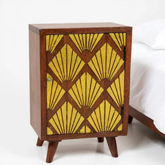 Indian Hand Carved Solid Wood Bedsides Table B10