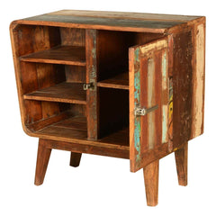 Avalon Indian Reclaimed Wood Open Shelf Freestanding Cabinet Natural