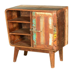 Avalon Indian Reclaimed Wood Open Shelf Freestanding Cabinet Natural