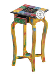 Pandora Hand Painted Multicolored Stool SideTable