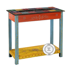 Pandora Hand Painted Console Hall Table And Desk Multicolour