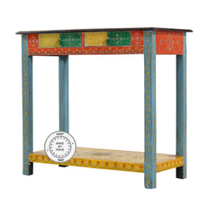 Pandora Hand Painted Console Hall Table And Desk Multicolour