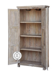 Yennora Indian Solid Wood Wardrobe Cabinet With Carved Doors