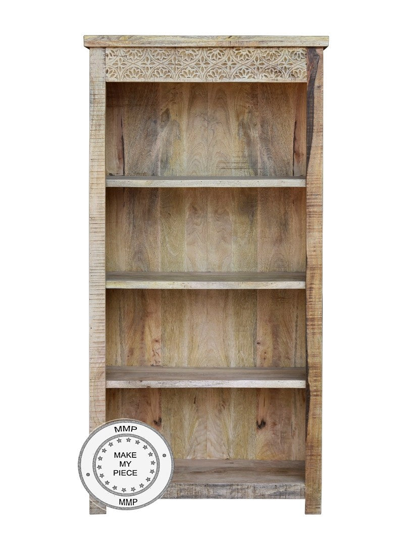 Indian Hand Carved Solid Wood Bookcase bookshelf 90x40x180 cm