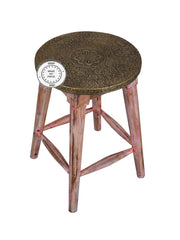 Pandora Hand Painted Pink Round Stool SideTable