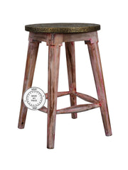 Pandora Hand Painted Pink Round Stool SideTable