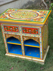Indian Hand Painted Solid Wood Cabinet D138