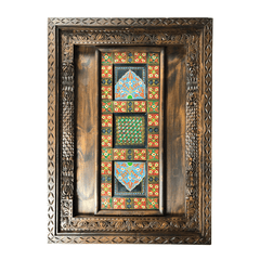 Mughal Hand Painted and Hand Carved Solid Wood Coffee Table C34