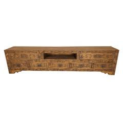 Indian Hand Carved Solid Wooden TV Unit 10