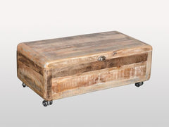 Solid Wooden Shugar Chest Whitewash 109cm