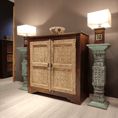 Indian Hand Carved Solid Hard Wood Cabinet D14