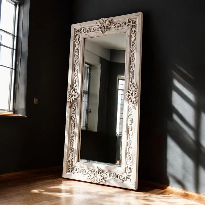 Hand Carved Solid Wooden Full Length Mirror Frame 59