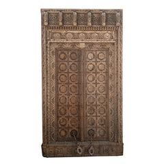 Indian Vintage Antique Hand Carved Solid Wood Door 68