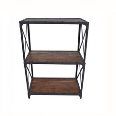 Angle Industrial French Style Small Bookshelf Book Stand Natural 90x40x90cm