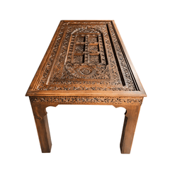 Antique Indian Hand Carved  Solid Wood Dining Table 15