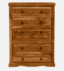 Shanti Surprise  Sheesham Wood Chest Of Drawers in Scratch Resistant Rustic Teak Finish