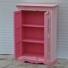 Bone Inlay Star Geometrical pattern Cabinet Pink