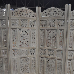 Dynasty Carved Wooden Partition Screen Natural