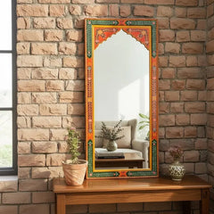 Indian Hand Painted Solid Wood Mirror Frame 114