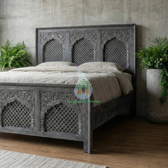 Hand Carved Mango Wood Bed Frame 187
