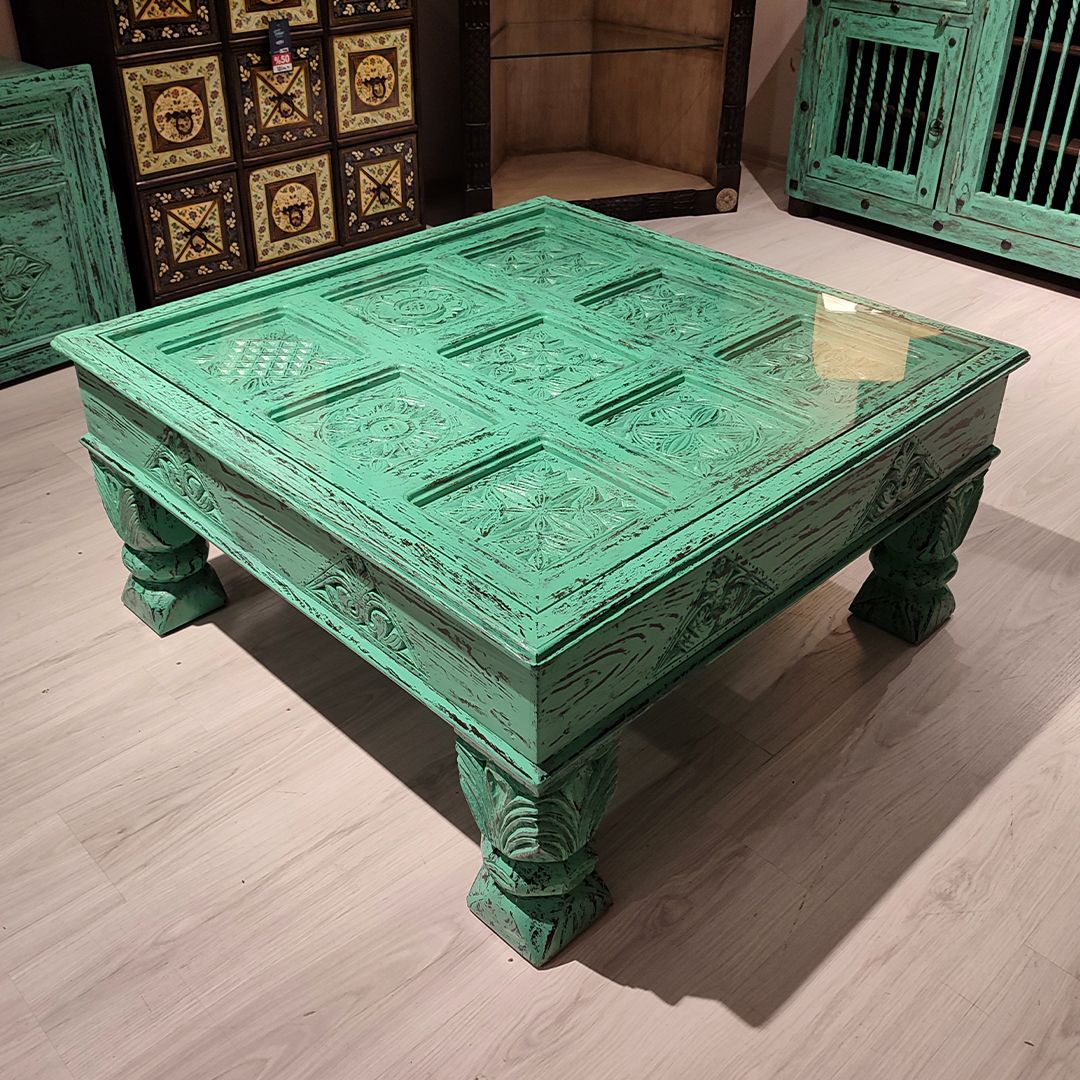 Indian Hand Carved Solid Wood Coffee Table C24