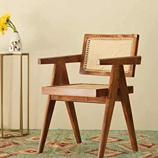 The Gileteen Wooden Floating Armchair for Dining & Living Room Solid Wood