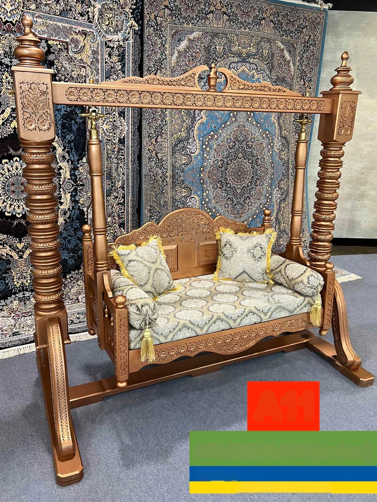 Maharaja Indian Hand Carved Painted 2 seater Swing